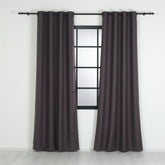 LUNVA Custom Blackout Curtains with Linen-Look Texture – Dark Gray